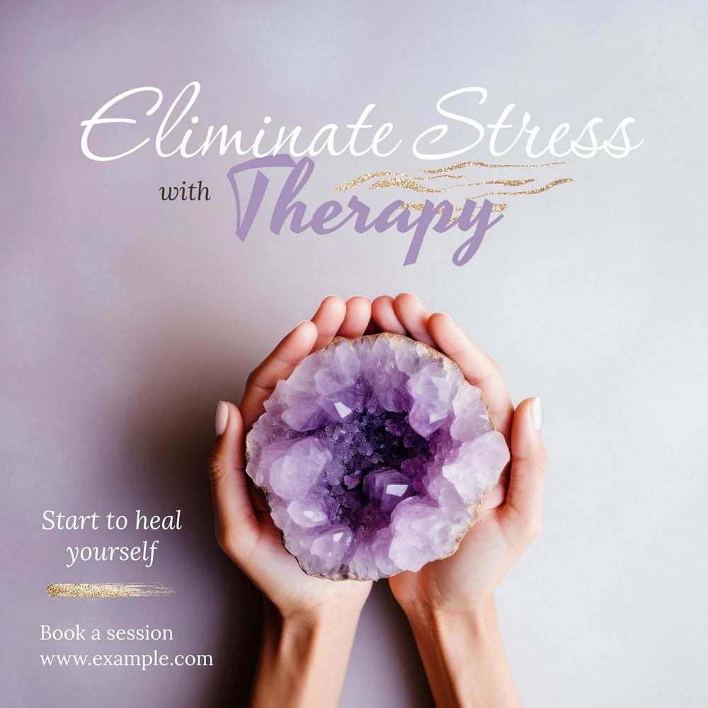 Stress therapy Instagram post template, editable text