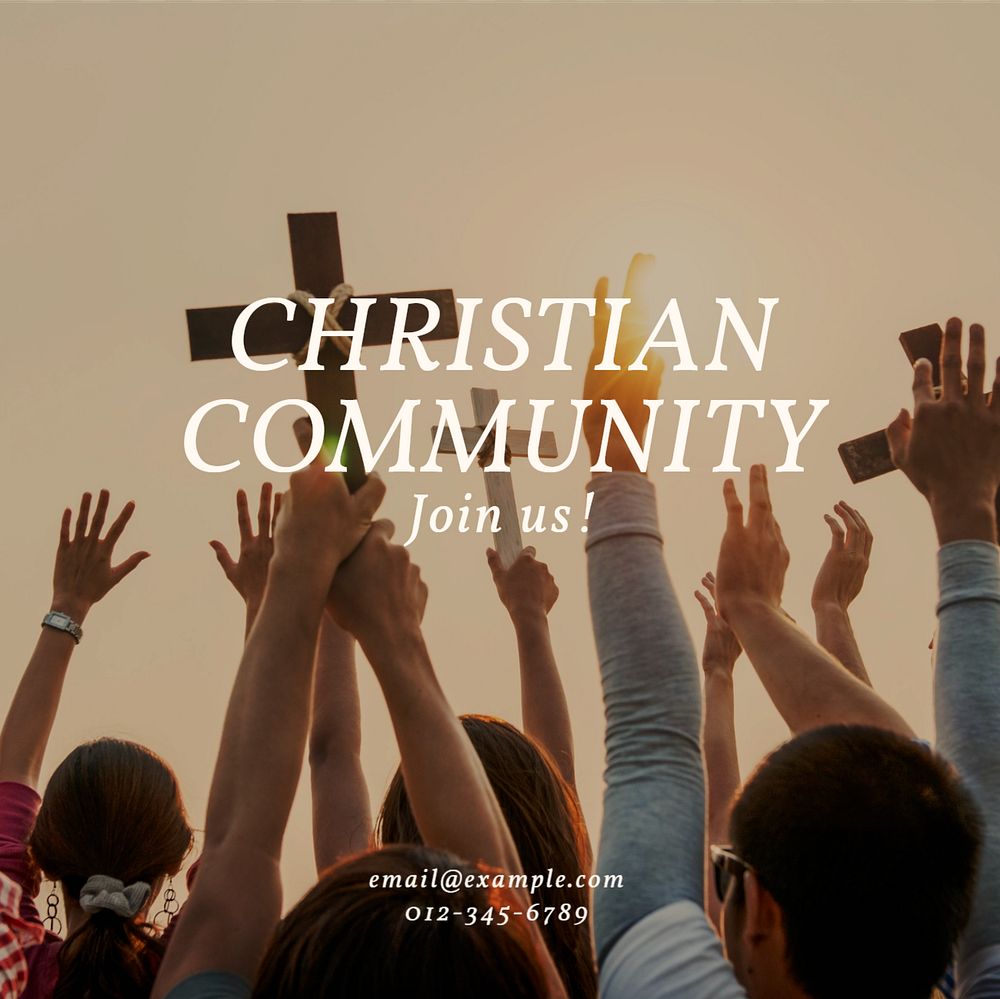 Christian community Instagram post template, editable text