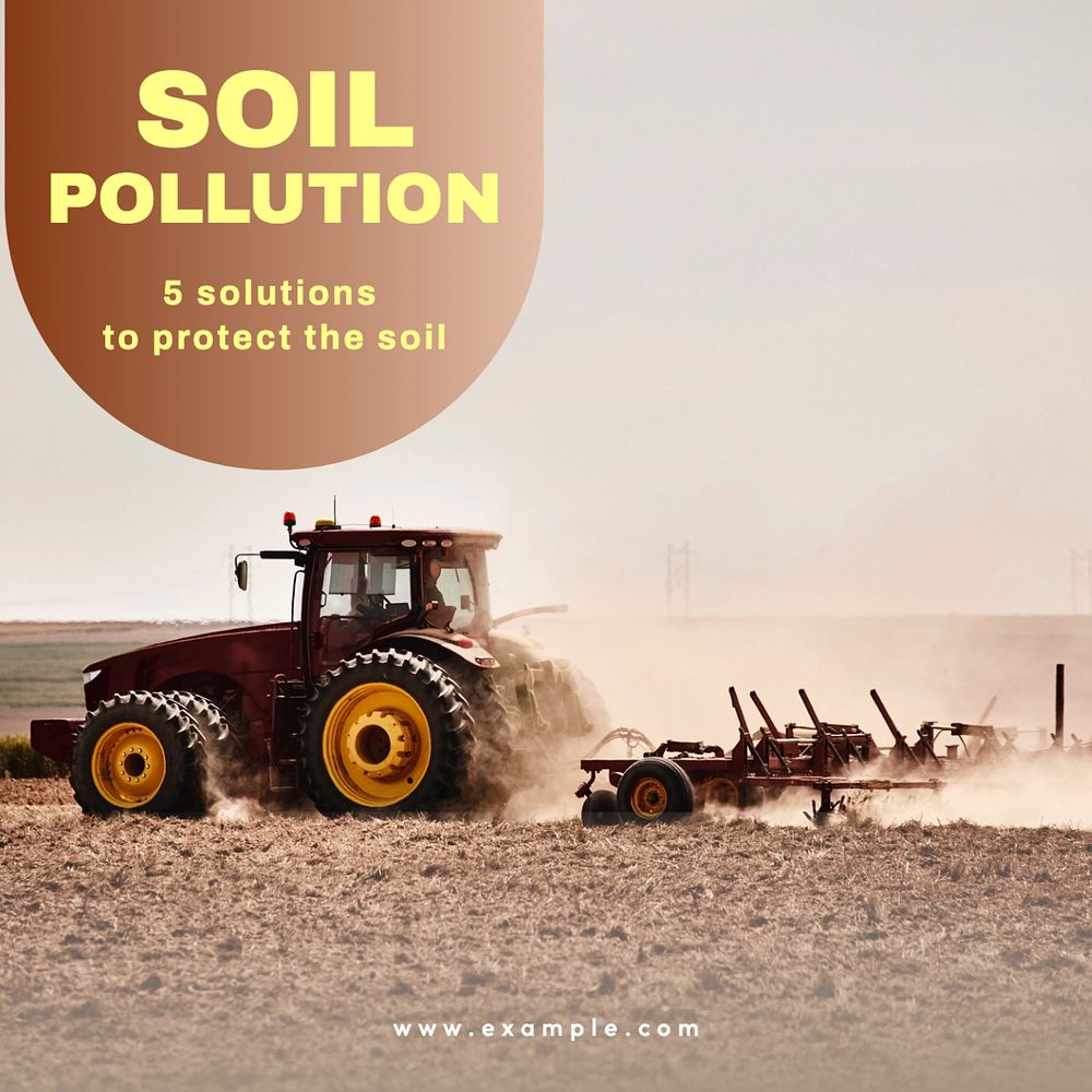 Soil pollution Instagram post template, editable text