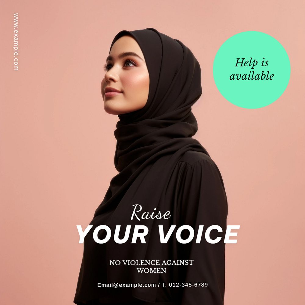 Raise your voice Instagram post template, editable text