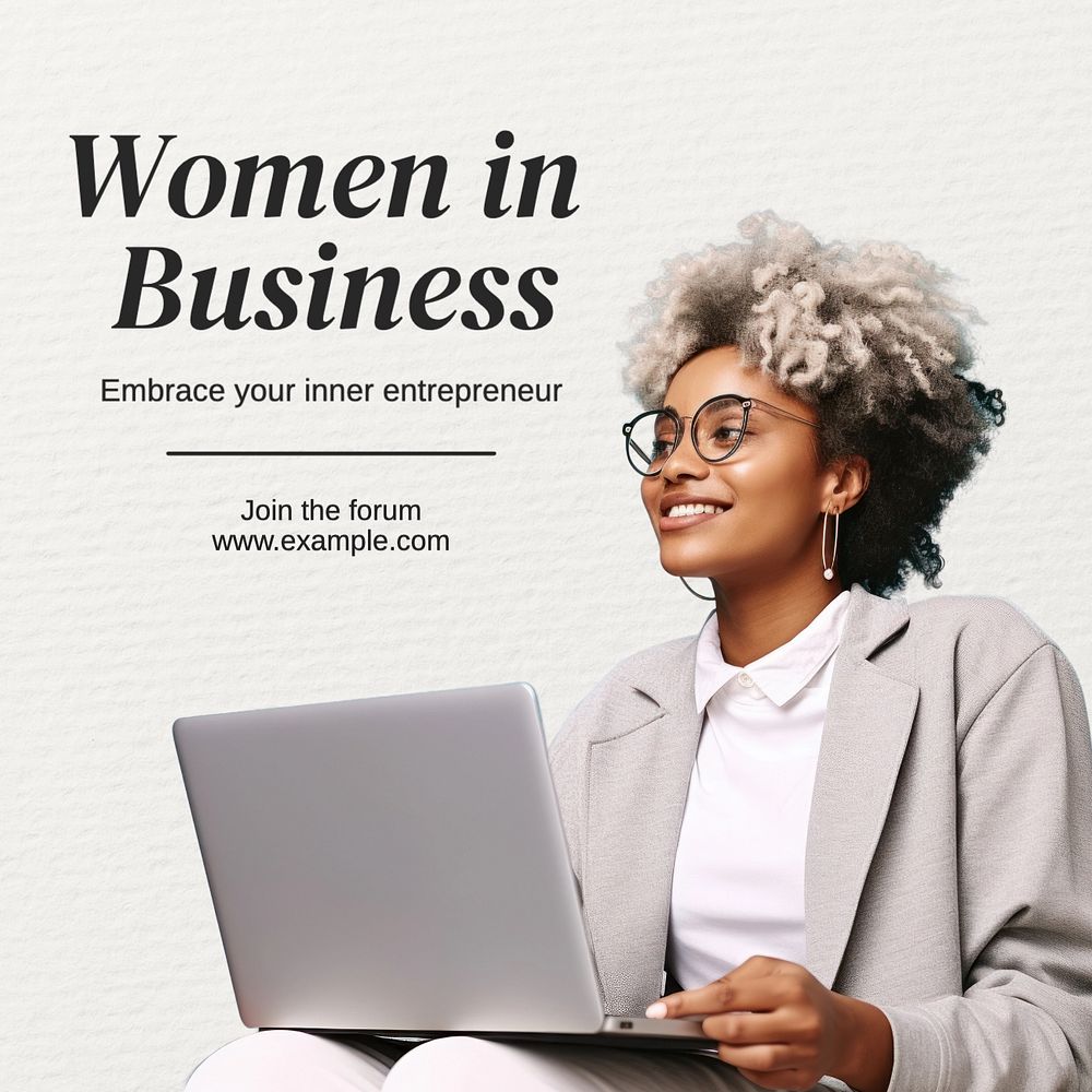 Business woman Instagram post template, editable text