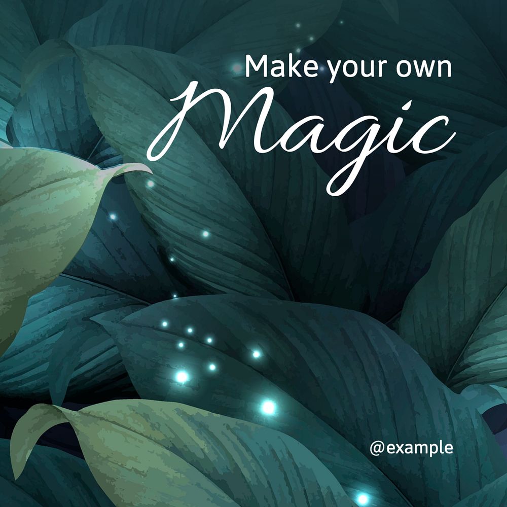 Make your own magic quote  Instagram post template, editable text