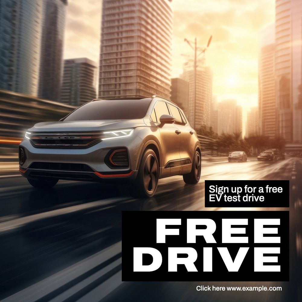 Free drive Instagram post template, editable text