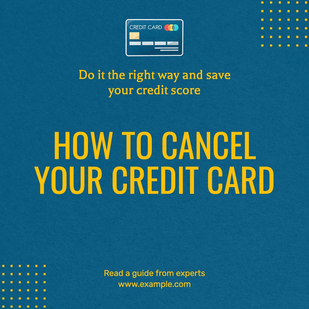 Credit card cancellation Instagram post template, editable text