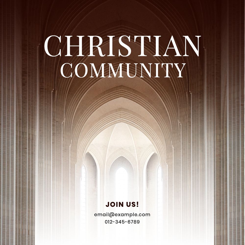 Christian community  Instagram post template, editable text