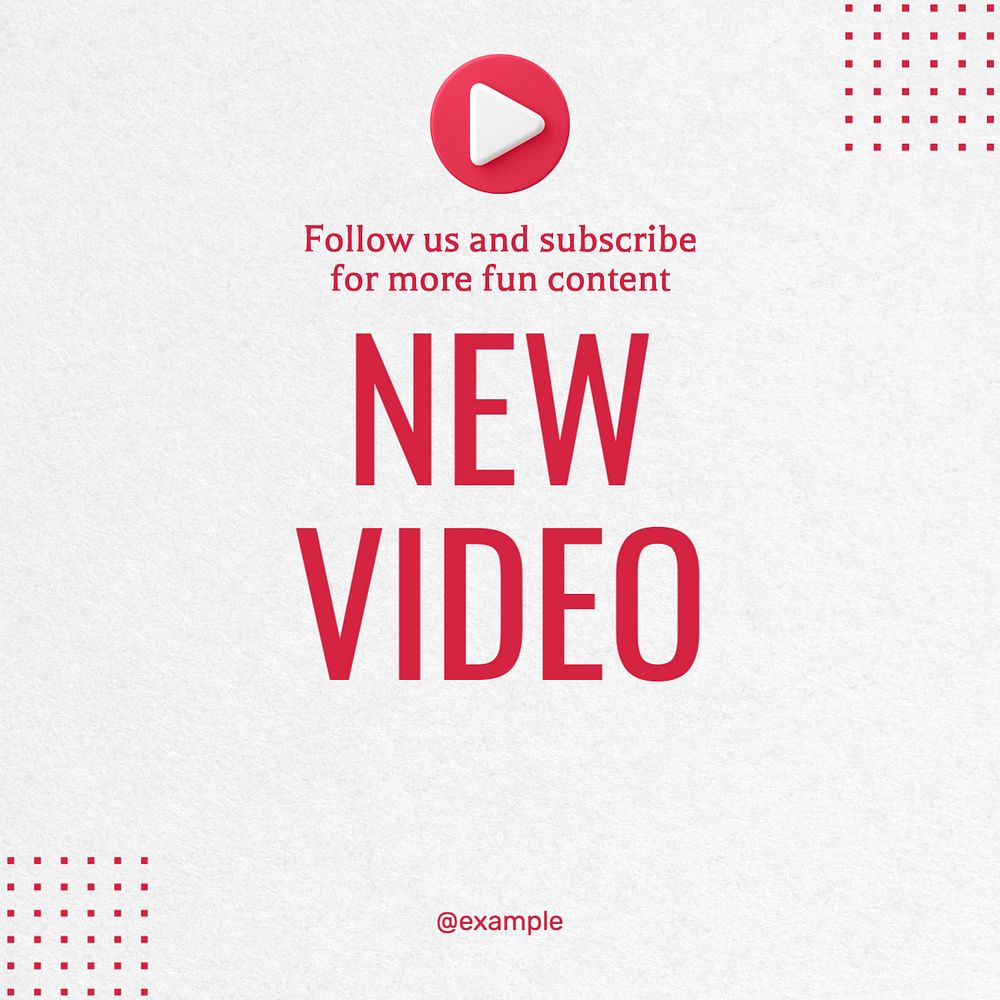 New video, entertainment Instagram post template, editable text