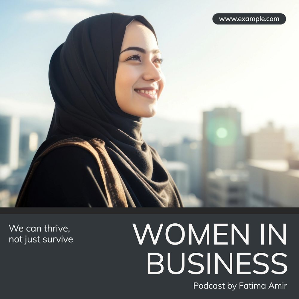 Women in business Instagram post template, editable text