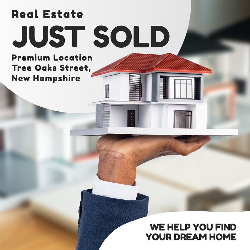 Real estate Instagram post template, editable text