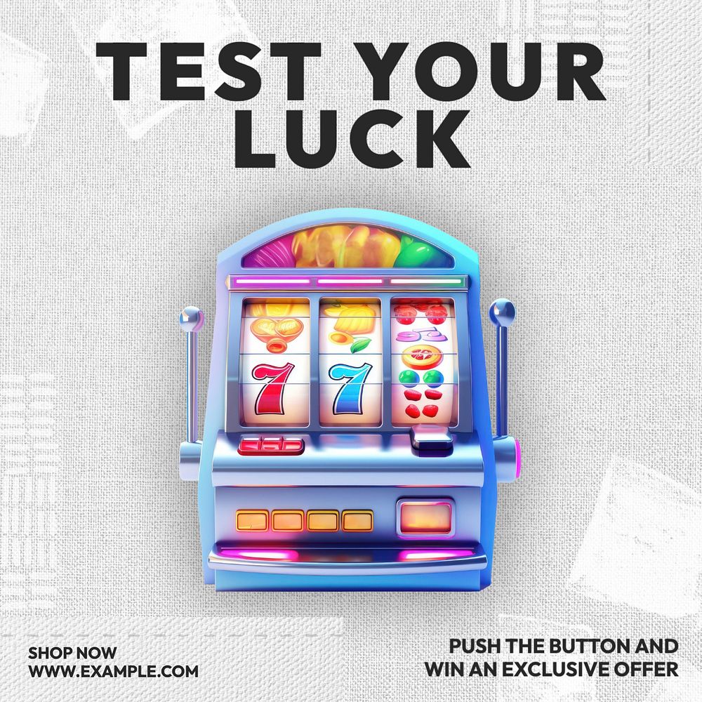 Test your luck Instagram post template, editable text