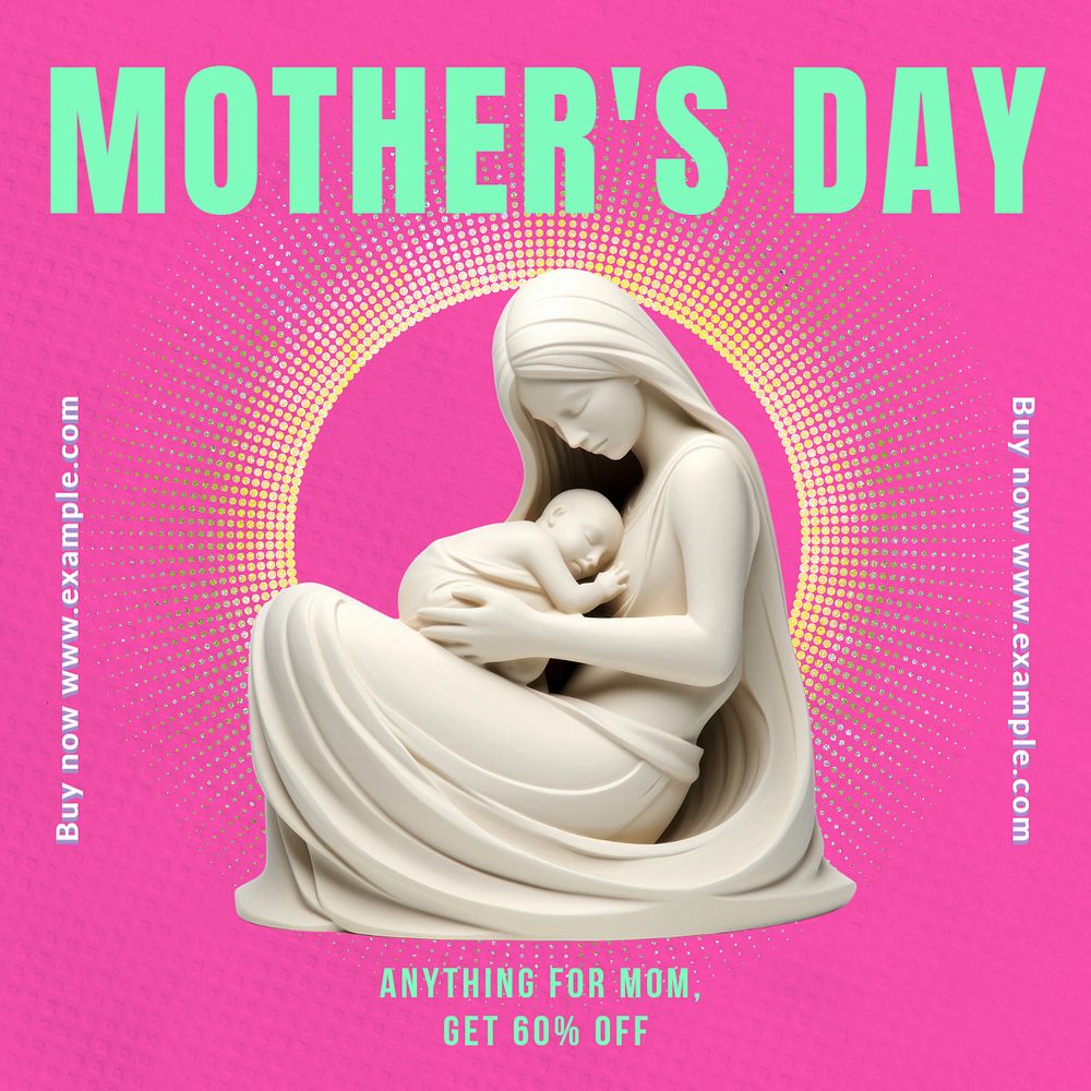 Mother's day sale Instagram post template, editable text