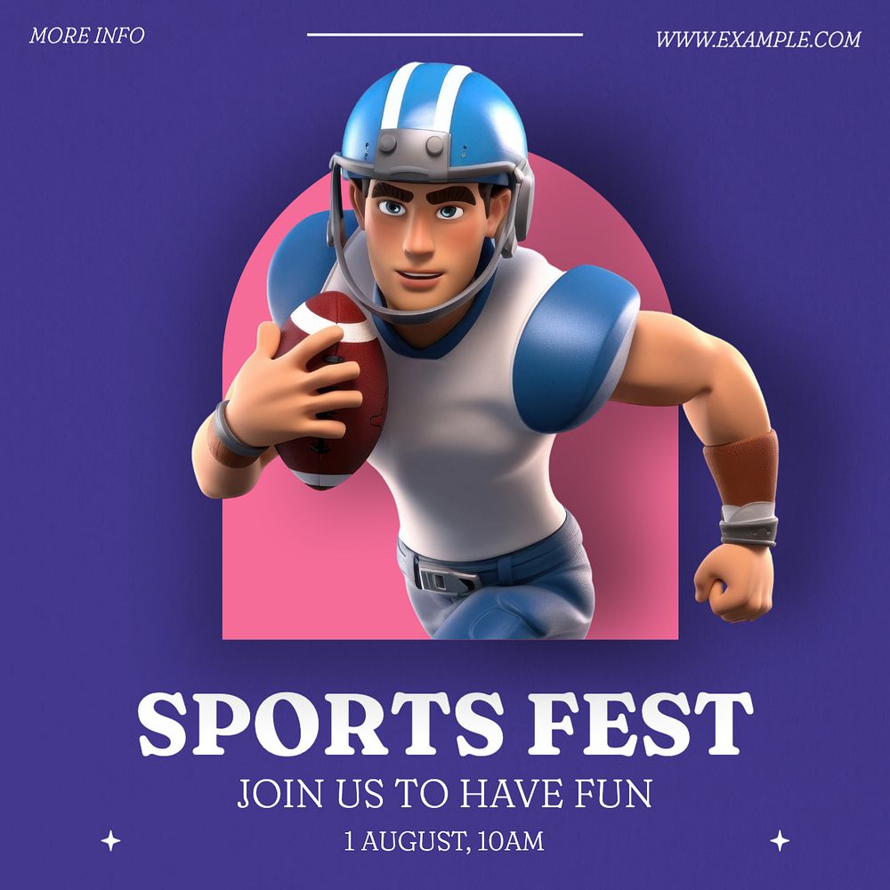 Sports fest Instagram post template, editable text