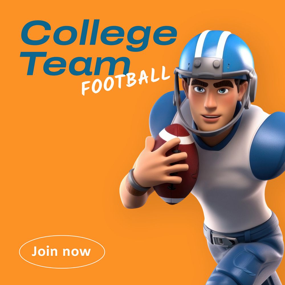 College team Instagram post template, editable text