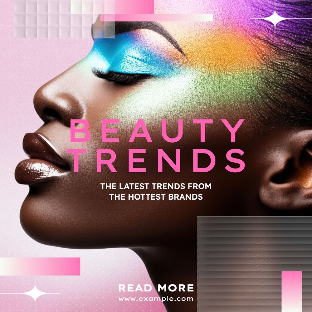 Beauty trends Instagram post template, editable text