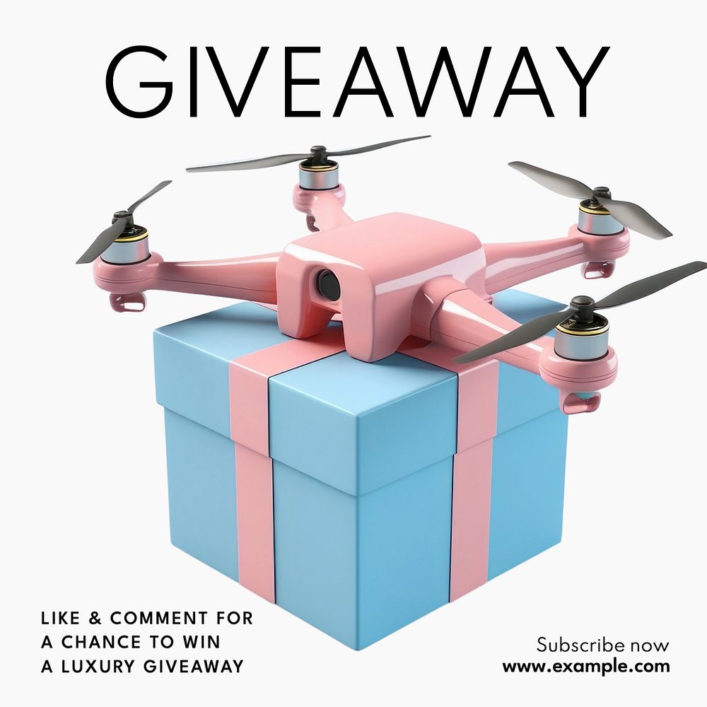 Giveaway Instagram post template, editable text