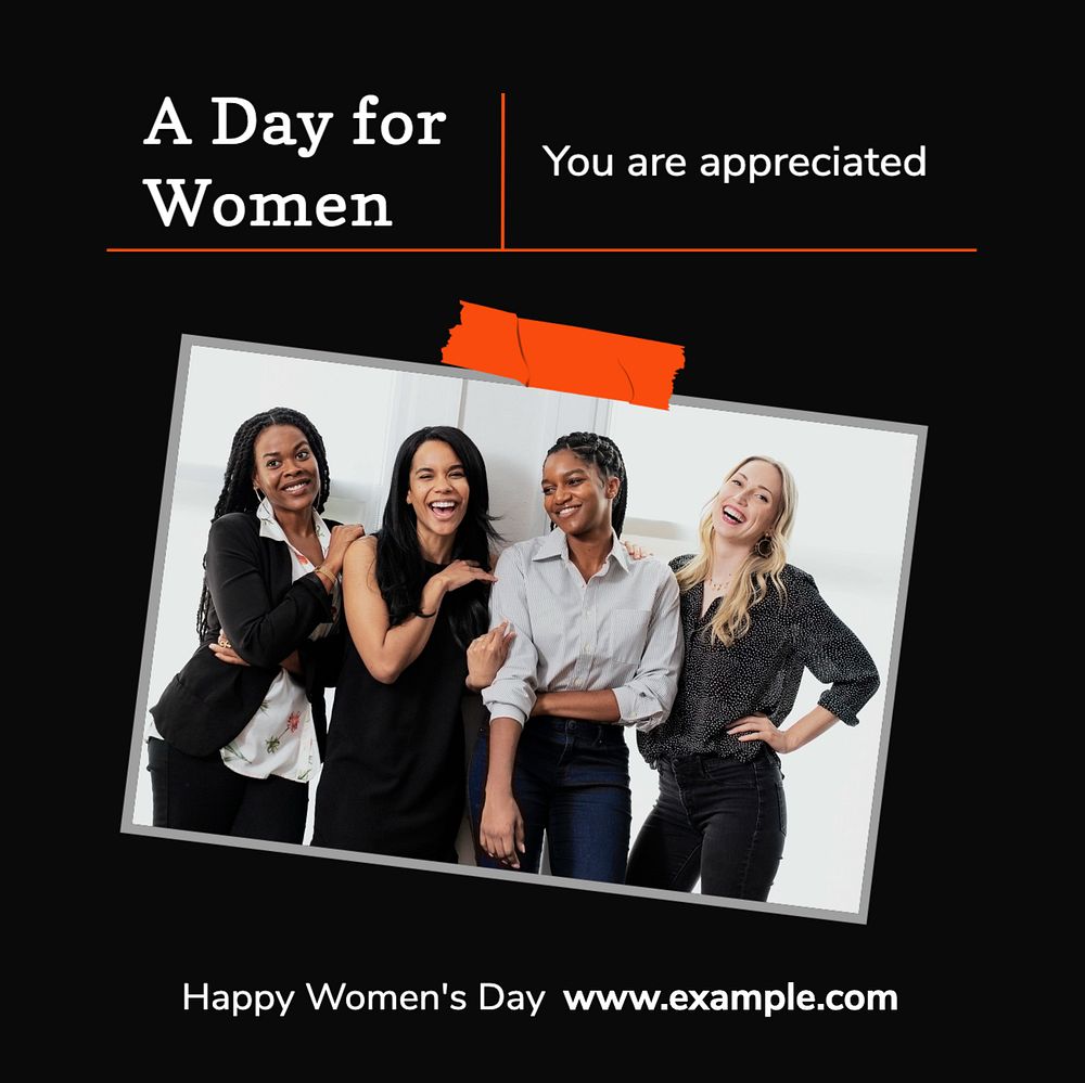 Happy women's day Instagram post template, editable text