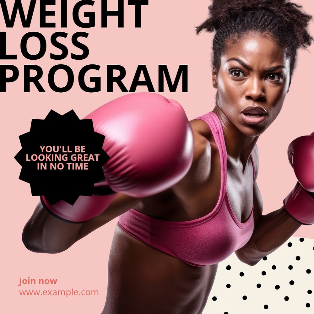 Weight loss program Instagram post template, editable text