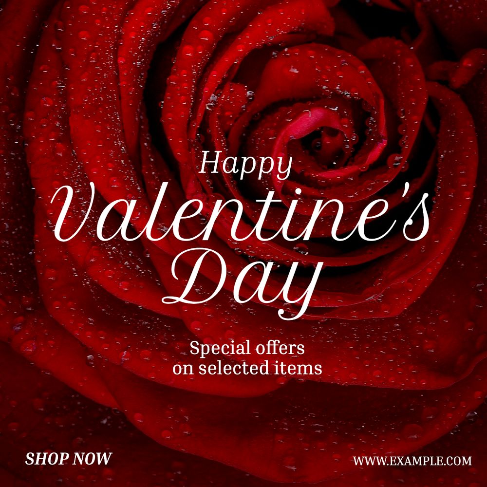 Valentine's day sale Instagram post template, editable text