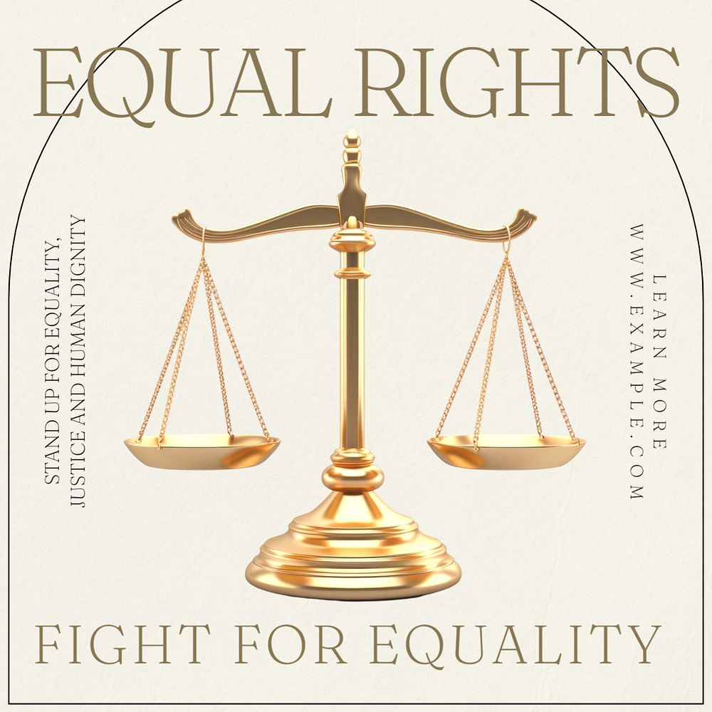 Equal rights Instagram post template, editable text