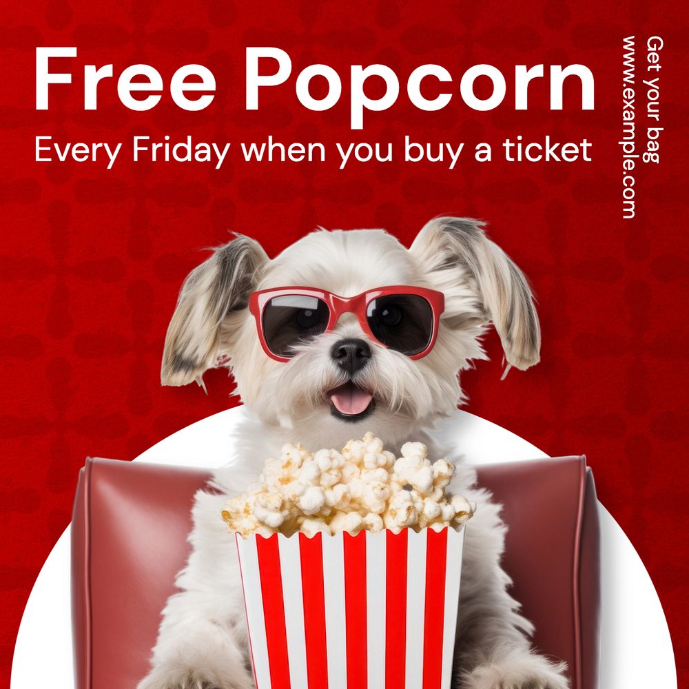 Free popcorn Instagram post template, editable text