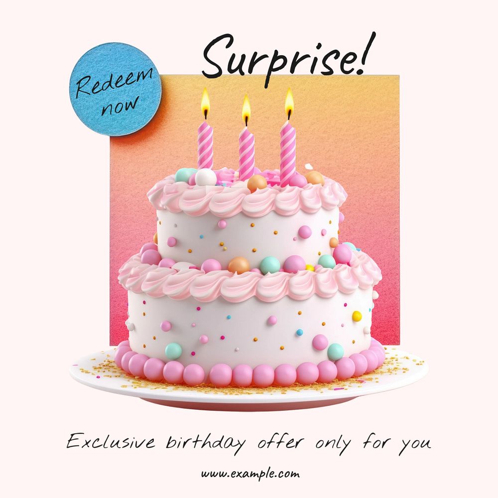 Surprise offer Instagram post template, editable design