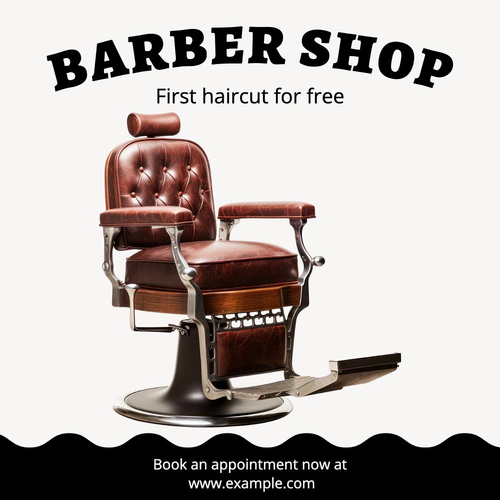 Barbershop Instagram post template, editable design