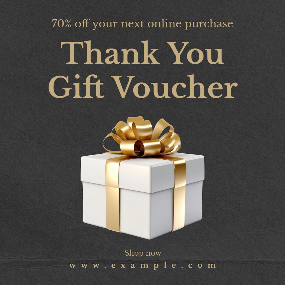 Gift voucher Instagram post template, editable text