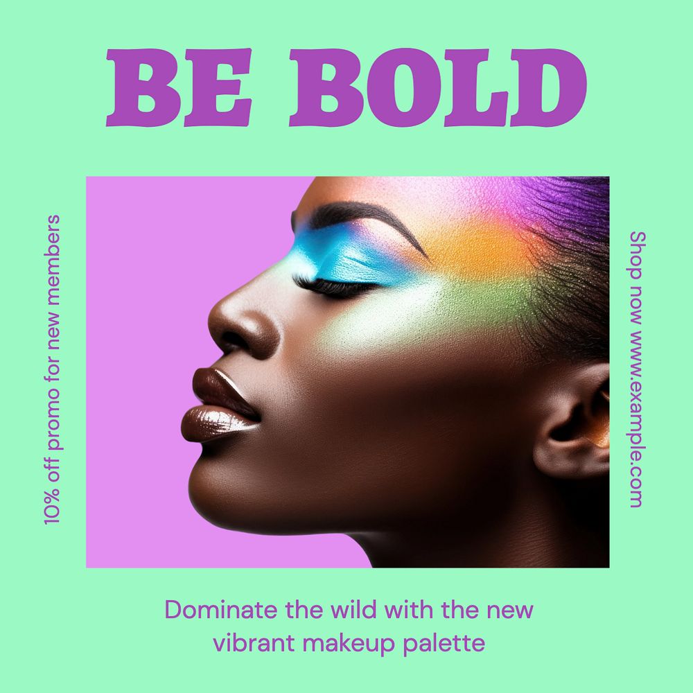 Be bold Instagram post template, editable text