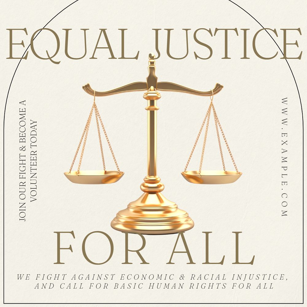 Equal justice Instagram post template, editable text