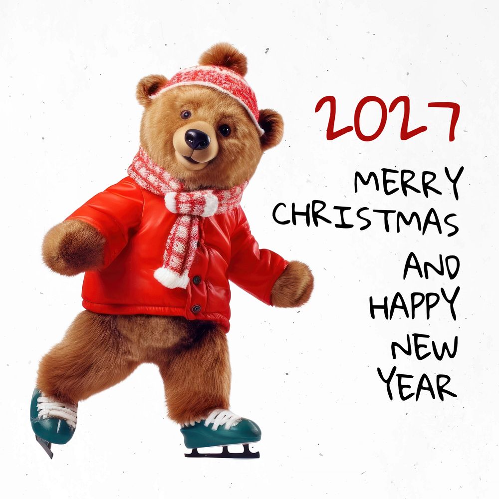 Christmas & new year Instagram post template, editable text