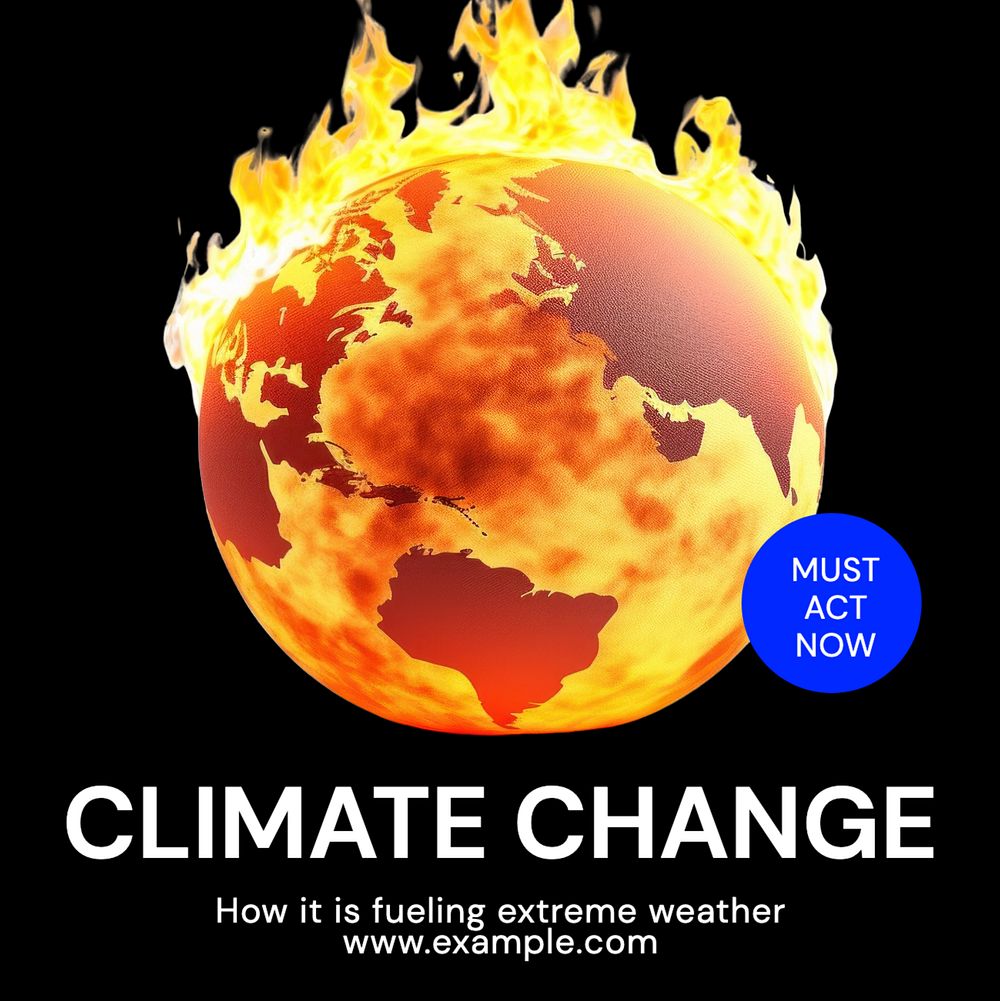 Climate change Instagram post template, editable text