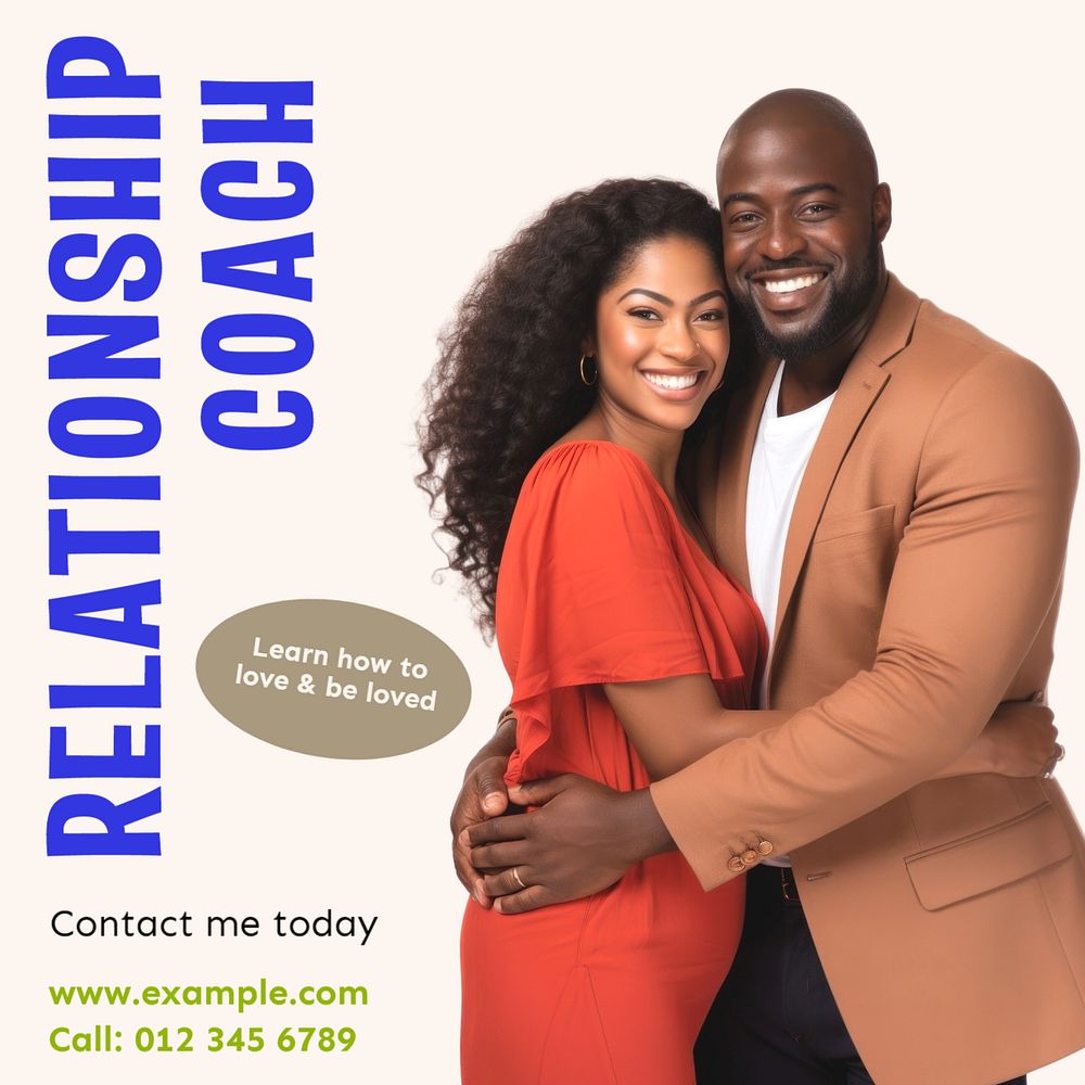 Relationship coach Instagram post template, editable text