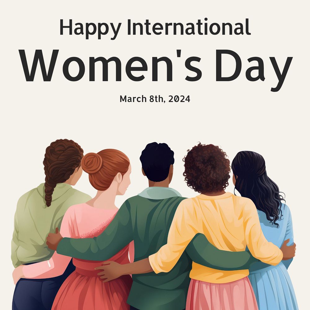 Women's day Instagram post template, editable design