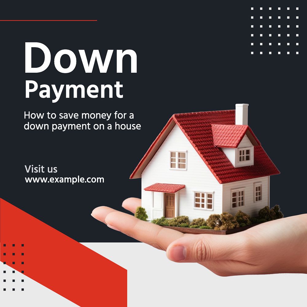 Down payment Instagram post template, editable text