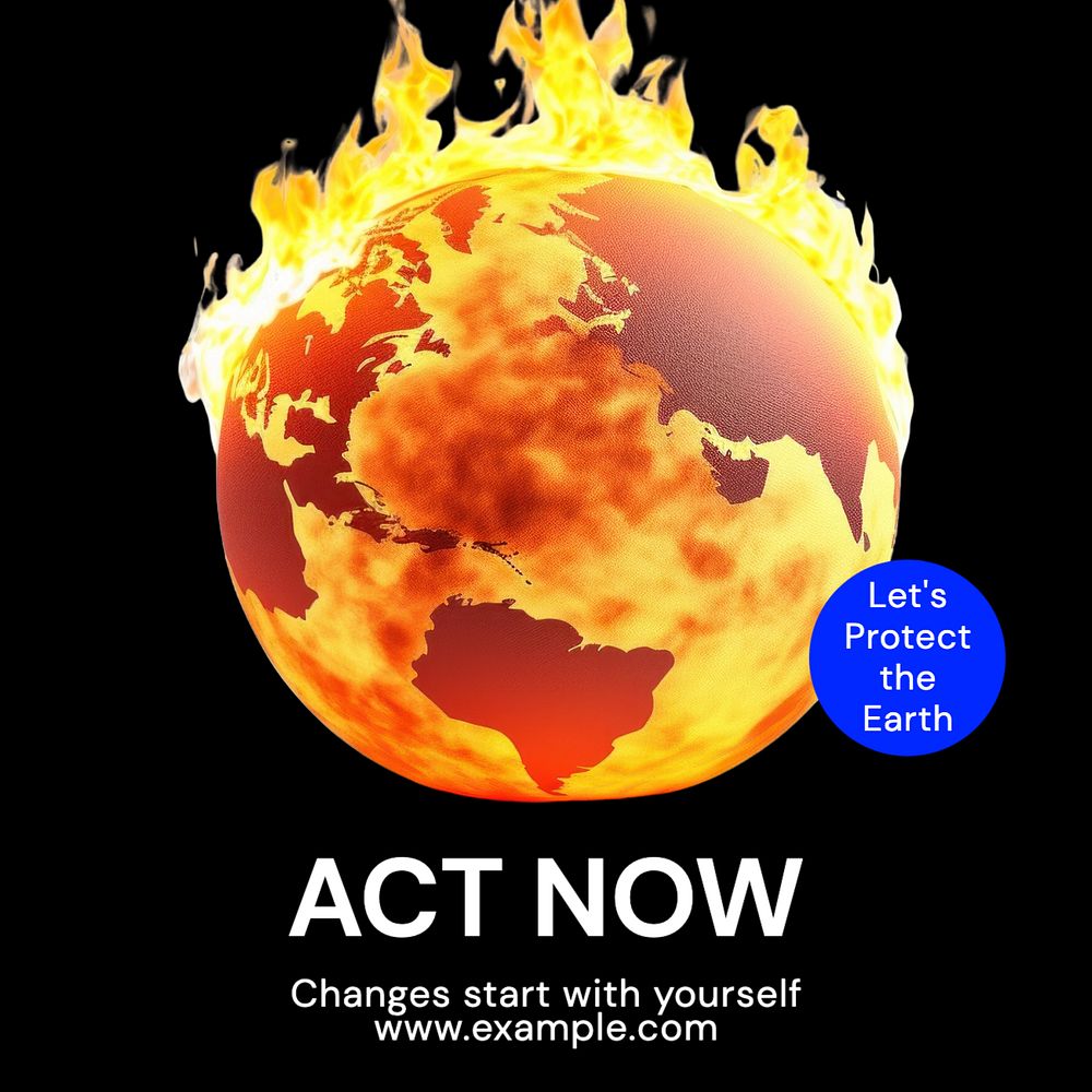 Act now Instagram post template, editable text