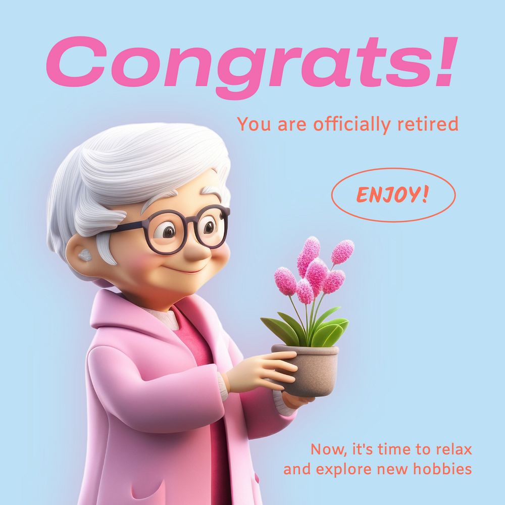 Congrats Instagram post template, editable text