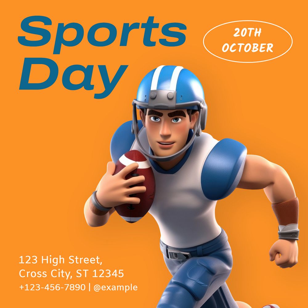 Sports day Instagram post template, editable text