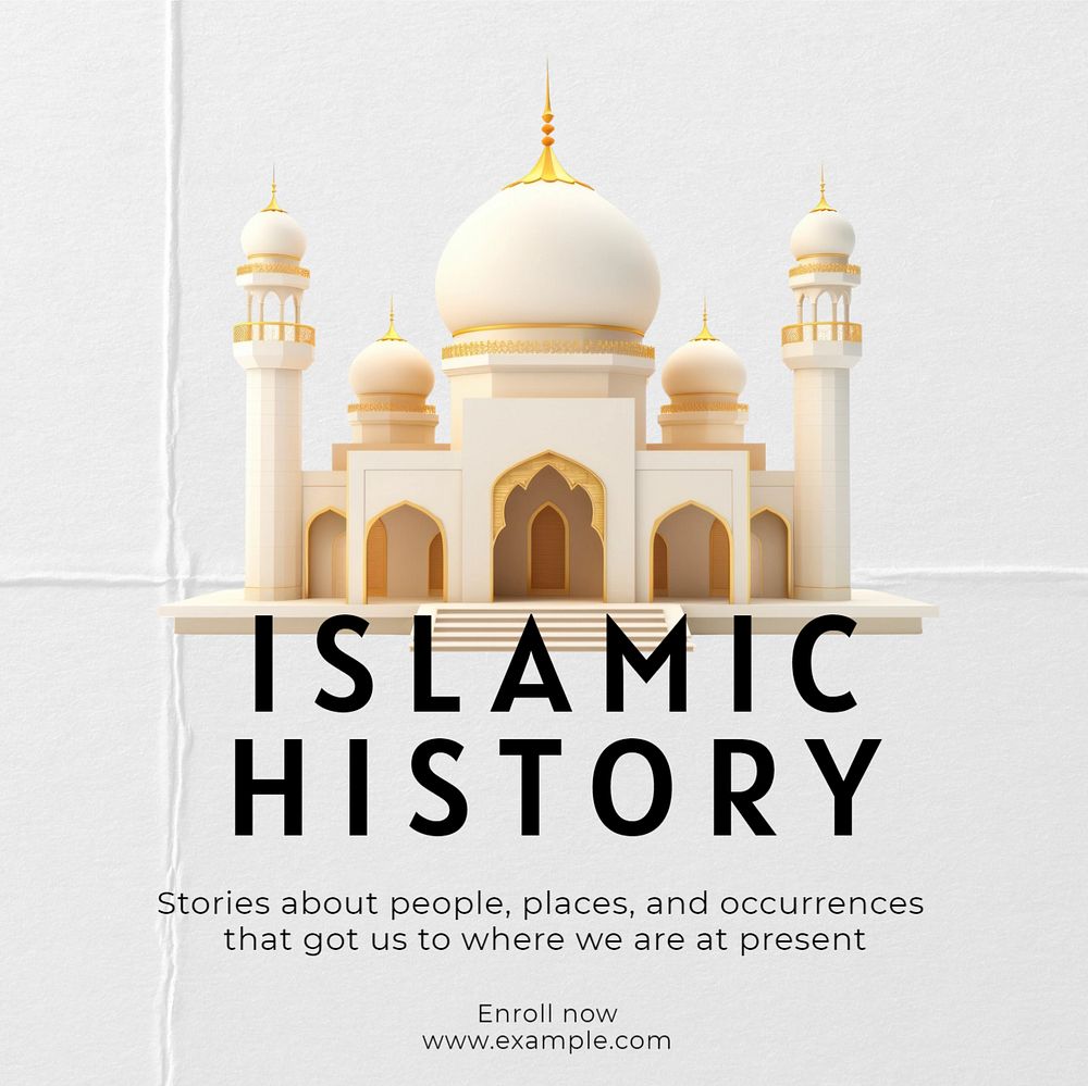 Islamic history Instagram post template, editable design