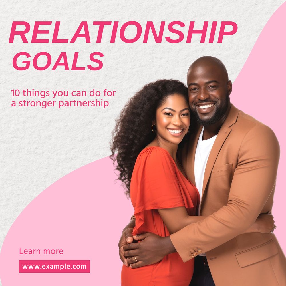 Relationship goals Instagram post template, editable text