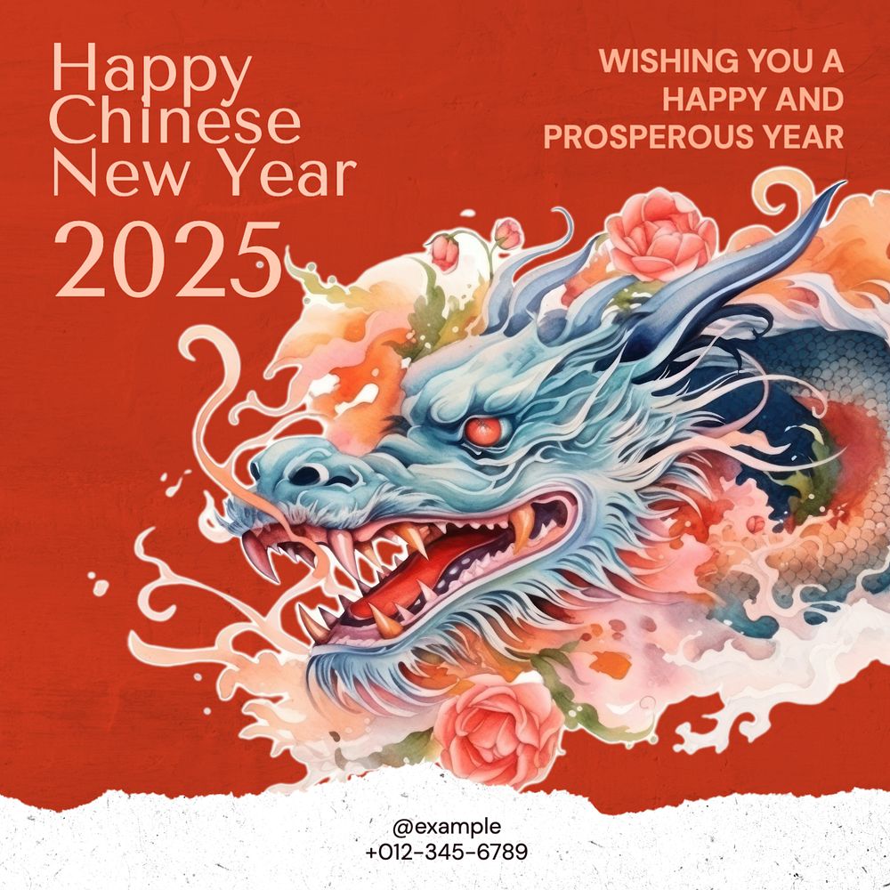 Lunar New Year Instagram post template, editable text