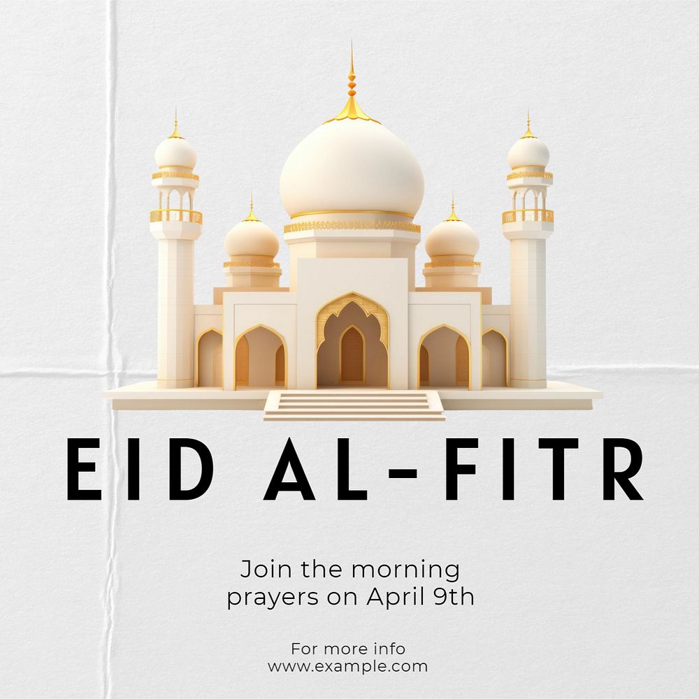 Eid al-Fitr Instagram post template, editable design