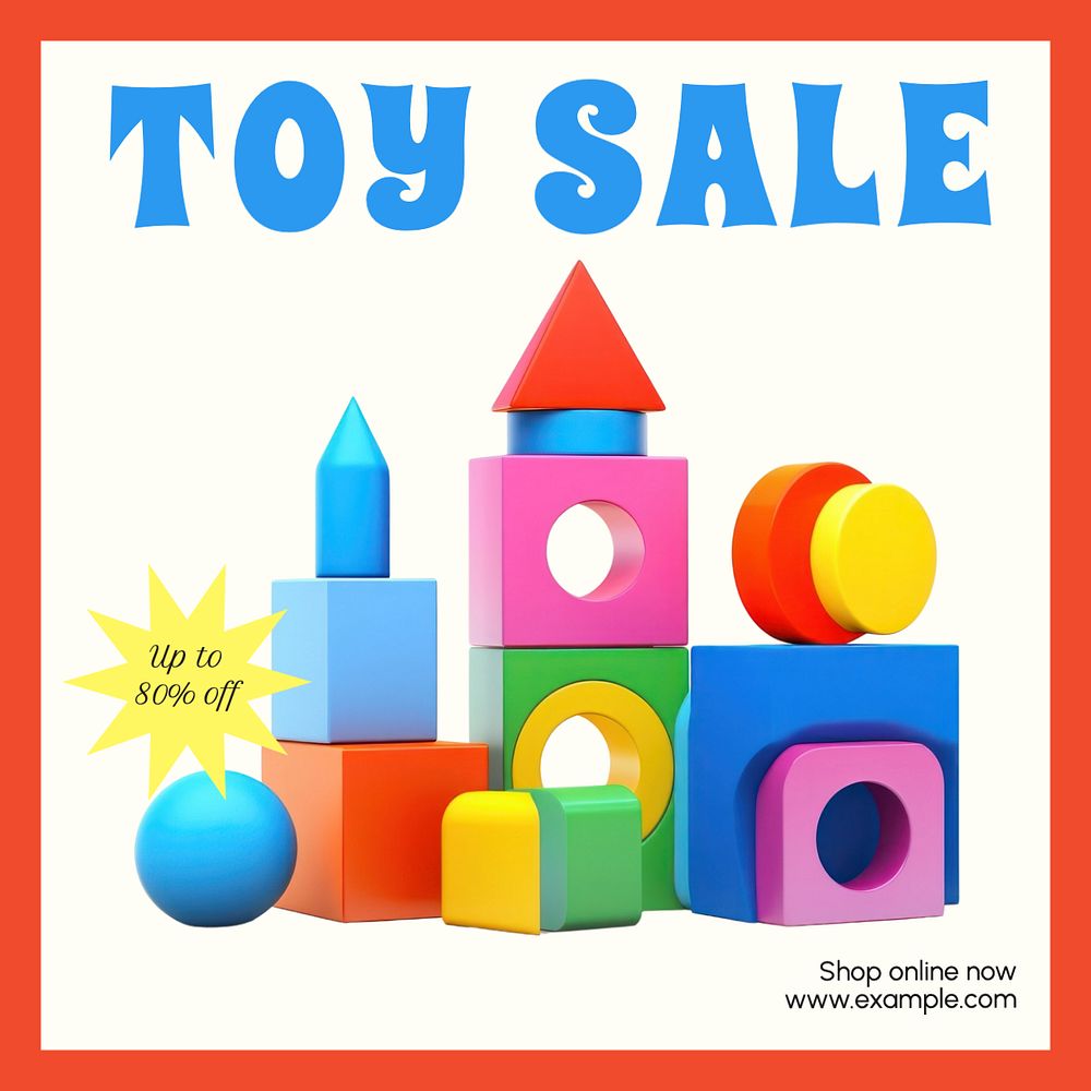 Toy sale Instagram post template, editable design