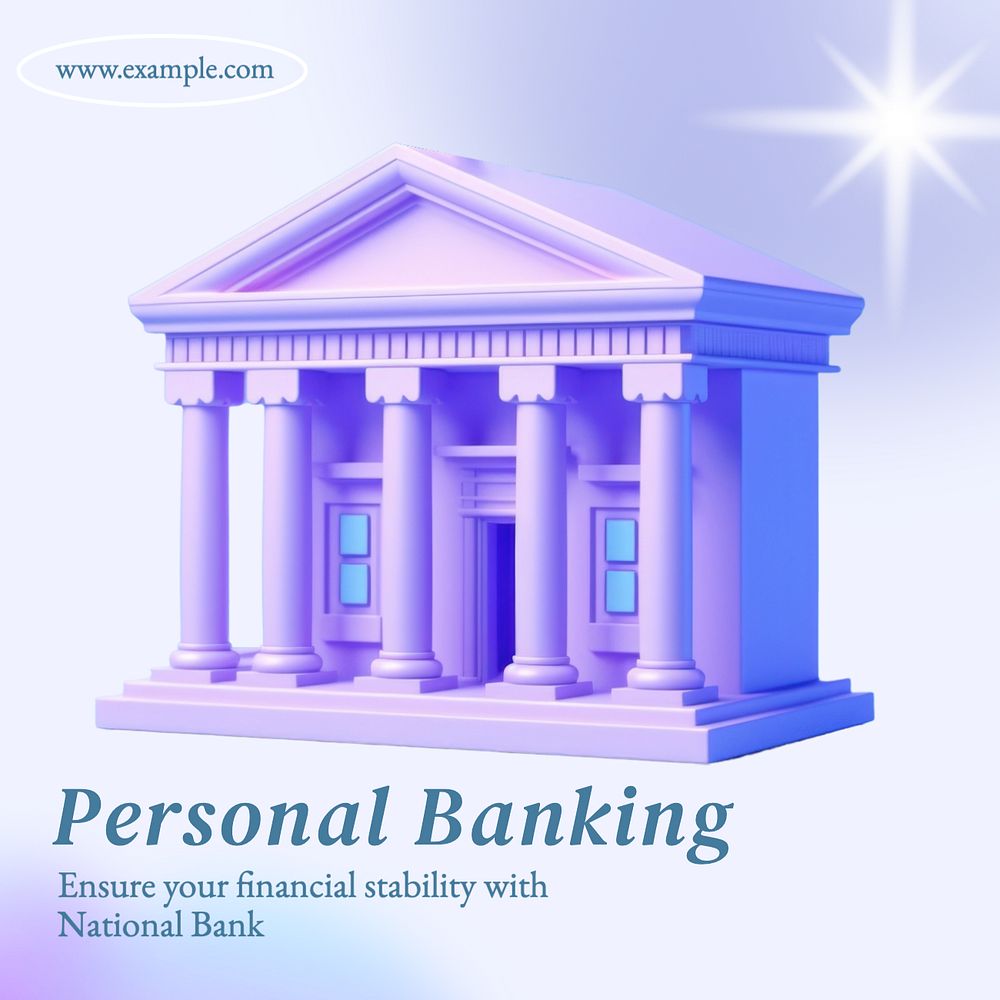 Personal banking Instagram post template, editable design