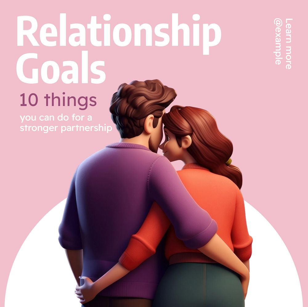 Relationship goals Instagram post template, editable text