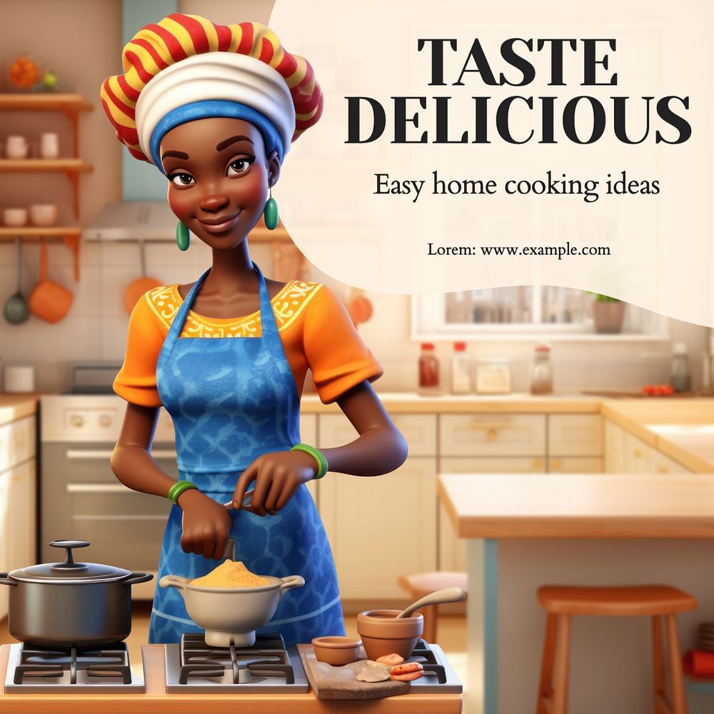 Taste delicious Instagram post template, editable text