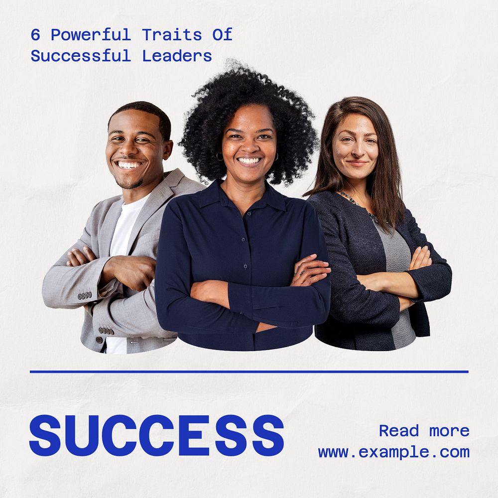 Successful leaders Instagram post template, editable text