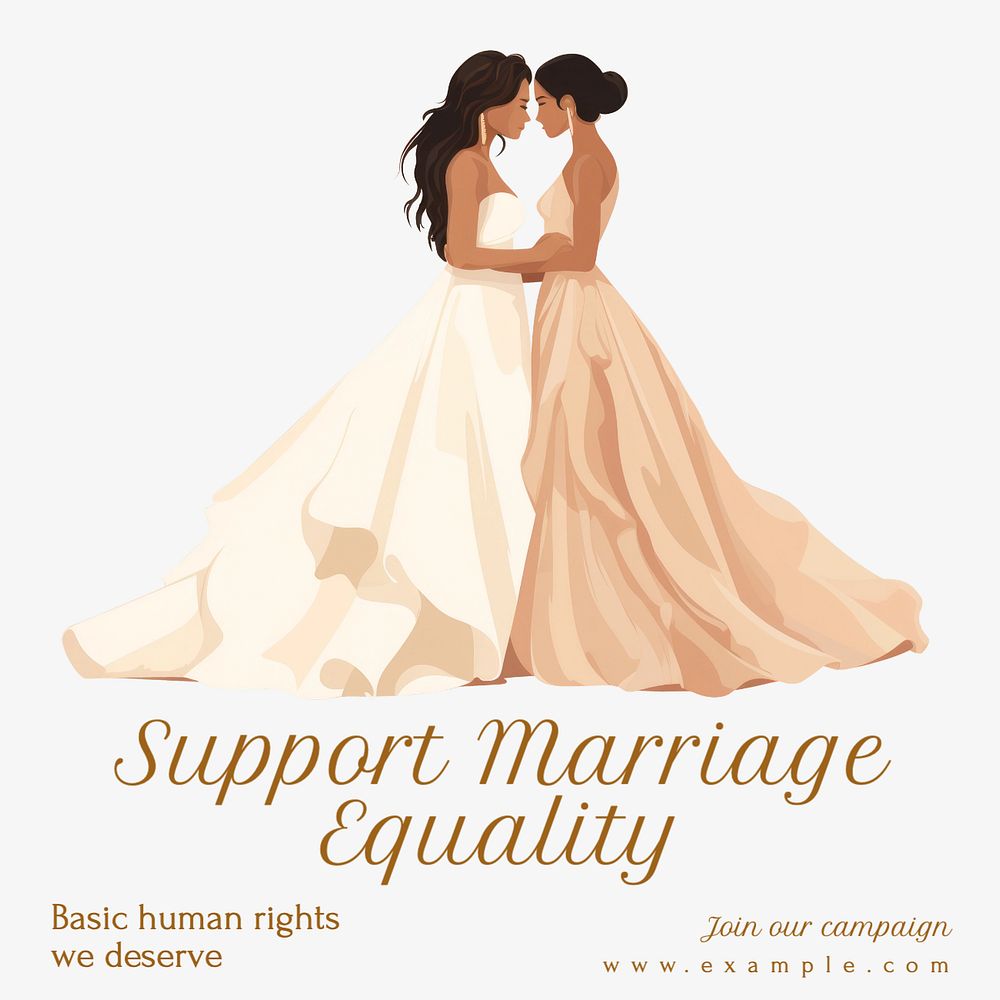 Support marriage equality Instagram post template, editable text