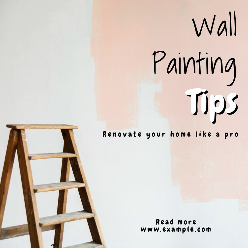 Wall painting tips Instagram post template, editable text