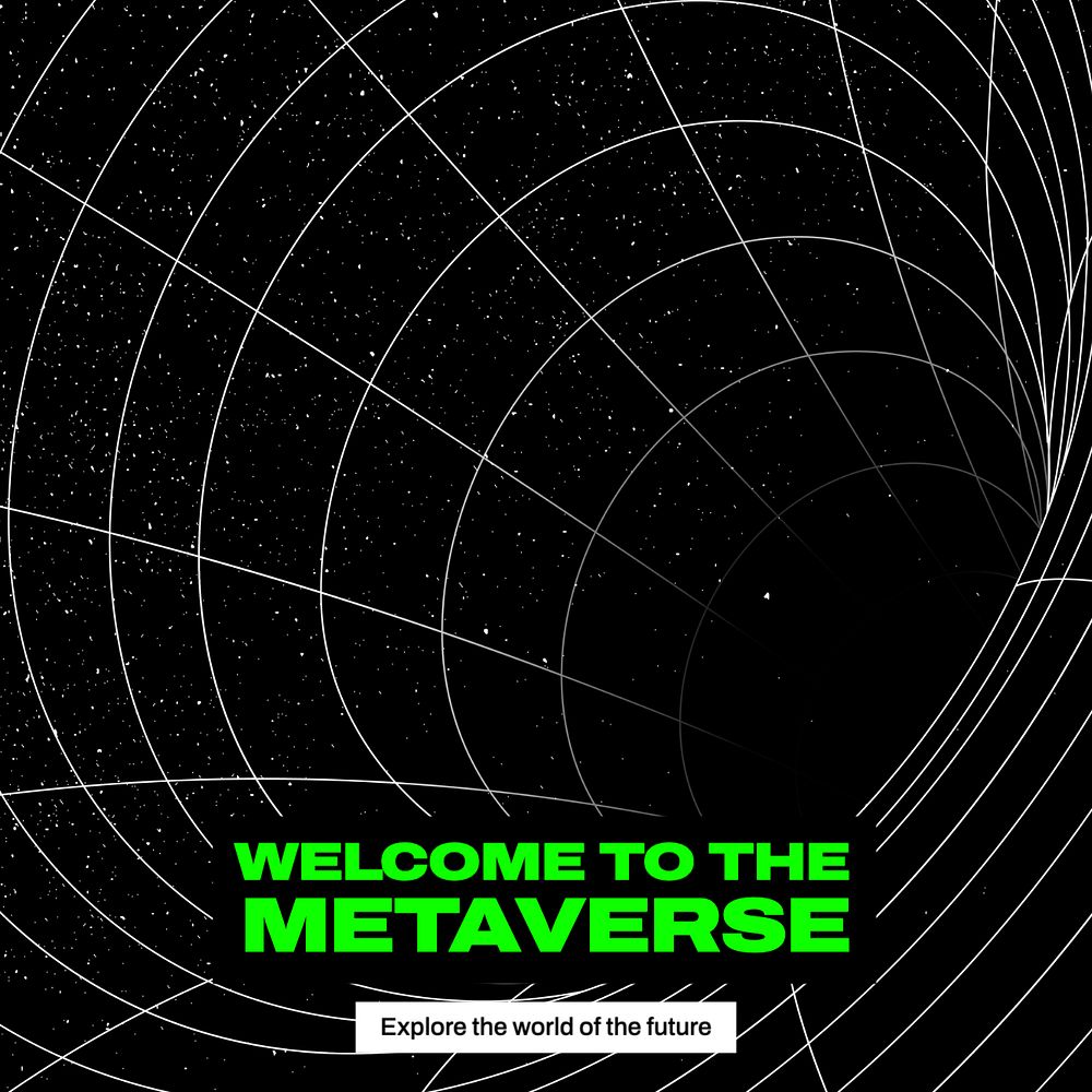 Metaverse Instagram post template, editable text