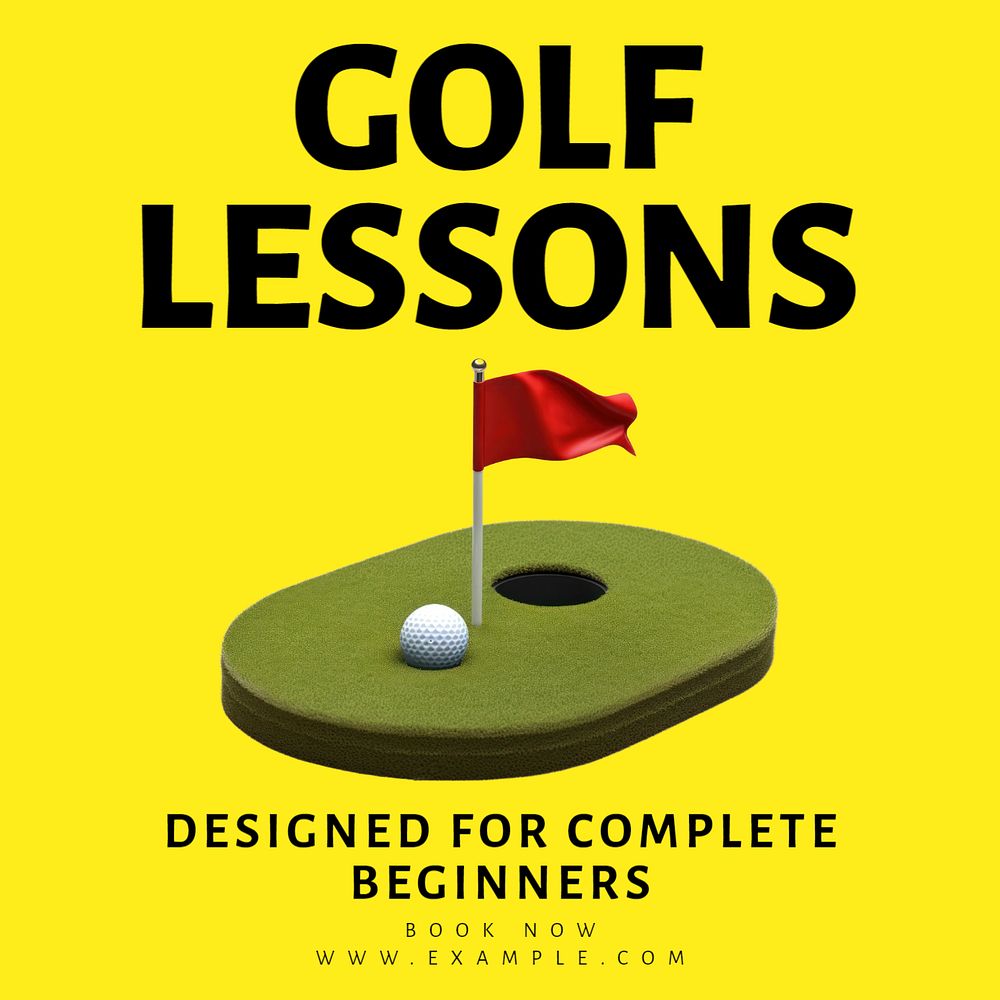 Golf lessons Instagram post template, editable text