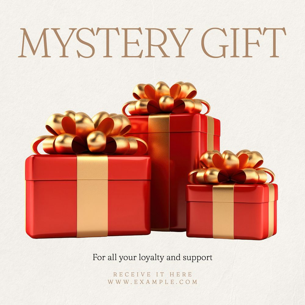 Mystery gift Instagram post template, editable text